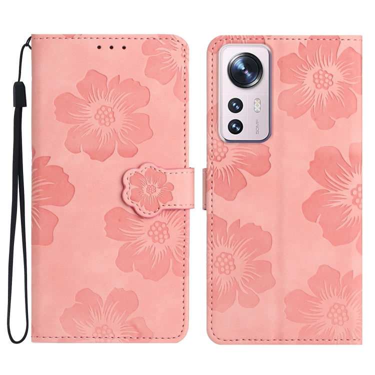 Custodia portafoglio in pelle con motivo floreale per Xiaomi 12 P