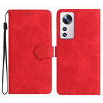 Custodia portafoglio in pelle con motivo floreale per Xiaomi 12 P