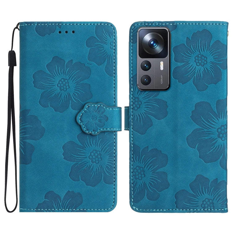 Custodia portafoglio in pelle con motivo floreale per Xiaomi 12 P