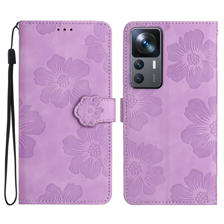 Custodia portafoglio in pelle con motivo floreale per Xiaomi 12 P