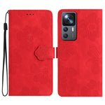 Custodia portafoglio in pelle con motivo floreale per Xiaomi 12 P