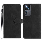 Custodia portafoglio in pelle con motivo floreale per Xiaomi 12 P