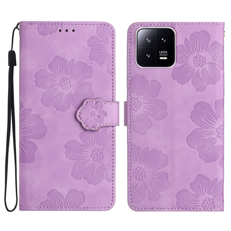 Custodia portafoglio in pelle con motivo floreale per Xiaomi 12 P
