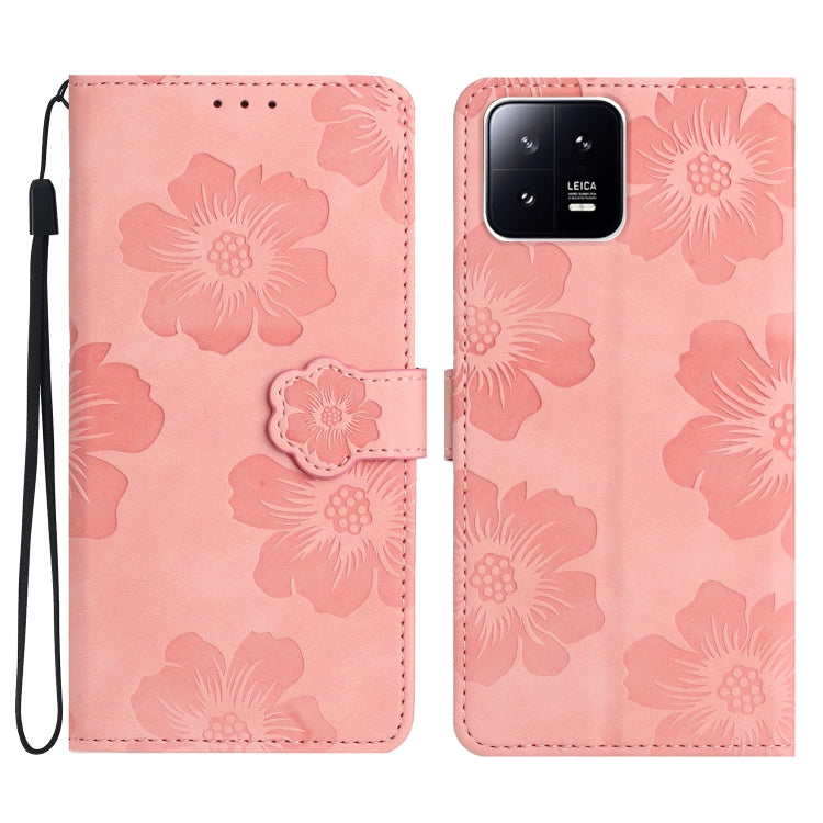 Custodia portafoglio in pelle con motivo floreale per Xiaomi 12 P