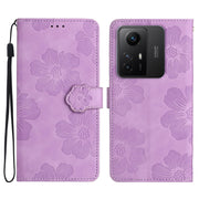 Custodia per cellulare in pelle con motivo floreale in rilievo, For Xiaomi Redmi Note 12S