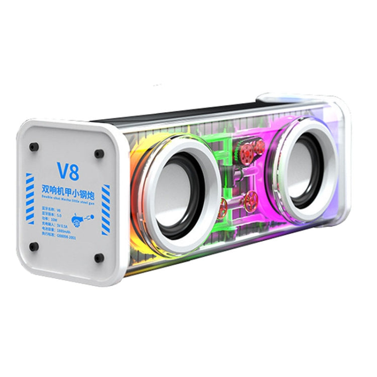 Altoparlante Bluetooth wireless con subwoofer TWS meccanico trasparente V8, V8