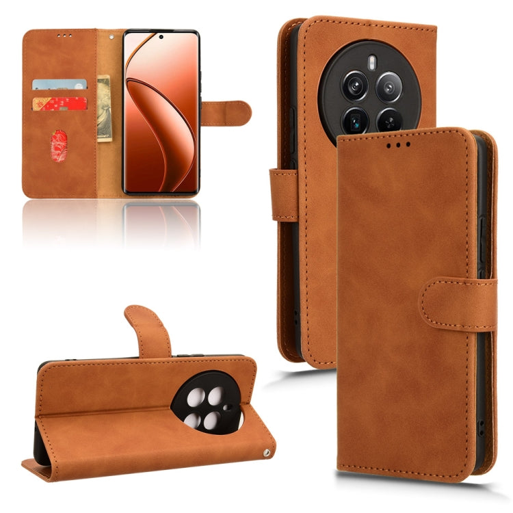 Custodia per telefono in pelle con vibrazione magnetica Skin Feel, For Realme 12 5G, For Realme 12+, For Realme 12 Pro / 12 Pro+, For Realme C67 4G