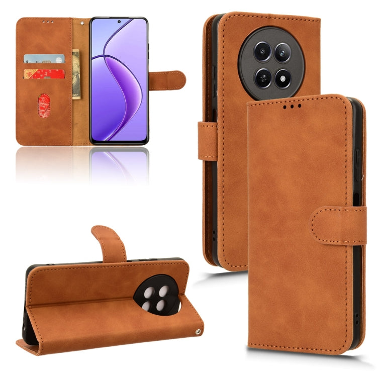 Custodia per telefono in pelle con vibrazione magnetica Skin Feel, For Realme 12 5G, For Realme 12+, For Realme 12 Pro / 12 Pro+, For Realme C67 4G