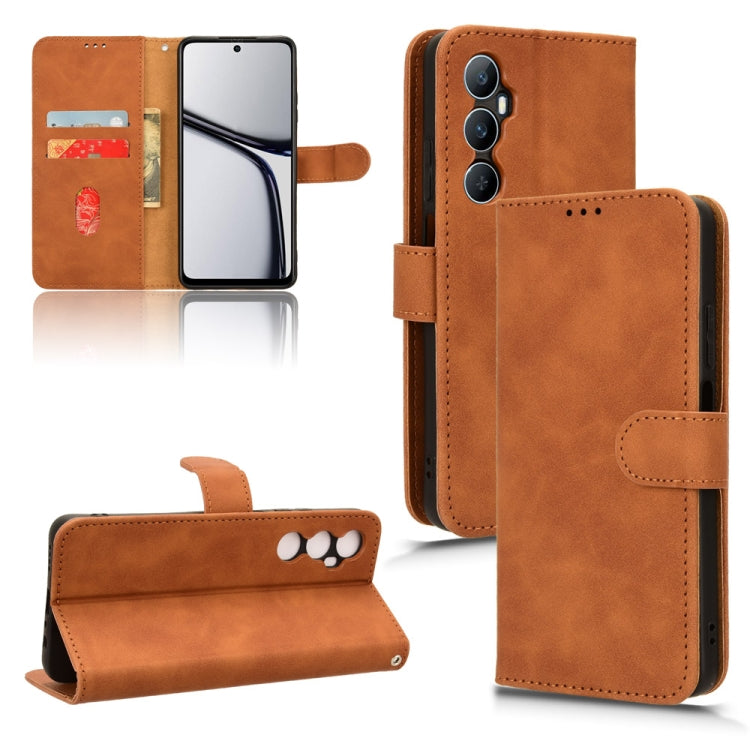 Custodia per telefono in pelle con vibrazione magnetica Skin Feel, For Realme C65 4G