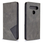 Custodia in pelle magnetica a vibrazione orizzontale con struttura a rombo con supporto, slot per carte e portafoglio, For LG K61, For Nokia 1.3