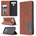 Custodia in pelle magnetica a vibrazione orizzontale con struttura a rombo con supporto, slot per carte e portafoglio, For LG K61, For Nokia 1.3