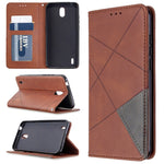 Custodia in pelle magnetica a vibrazione orizzontale con struttura a rombo con supporto, slot per carte e portafoglio, For LG K61, For Nokia 1.3