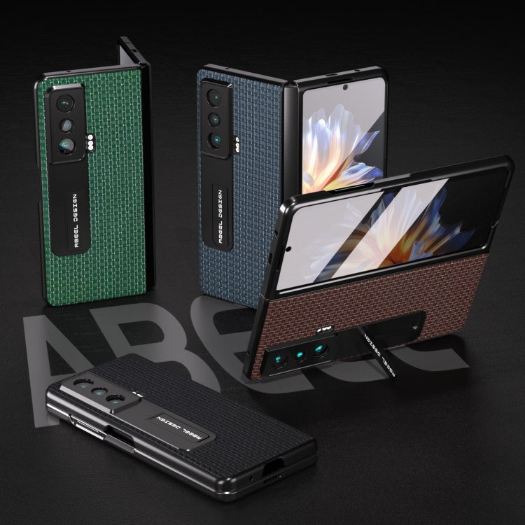 ABEEL Custodia per telefono serie Luxury integrata in vera pelle con supporto, For Honor Magic Vs