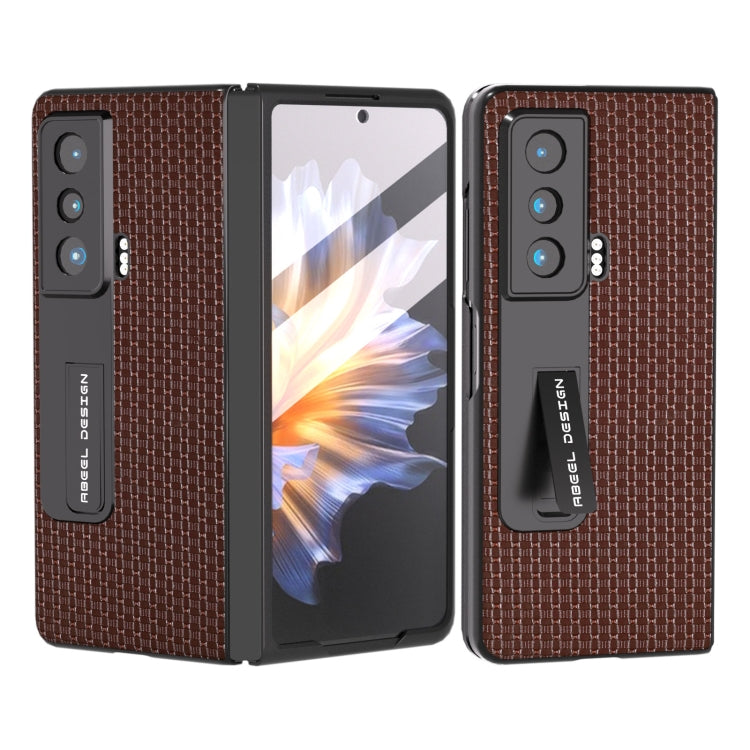 ABEEL Custodia per telefono serie Luxury integrata in vera pelle con supporto, For Honor Magic Vs