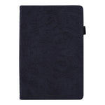 Custodia in pelle goffrata con design a doppia piegatura modello vitello con supporto e fessure per carte e portapenne e fascia elastica, For Huawei MatePad T8, For Huawei MediaPad M6 8.4