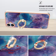 Custodia TPU marmo con anello per Samsung Galaxy A15 5G