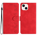Custodia in pelle goffrata con farfalle per iPhone 12 e 13