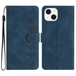 Custodia in pelle goffrata con farfalle per iPhone 12 e 13