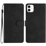 Custodia in pelle goffrata con farfalle per iPhone 12 e 13