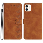 Custodia in pelle goffrata per iPhone 12 mini e 11