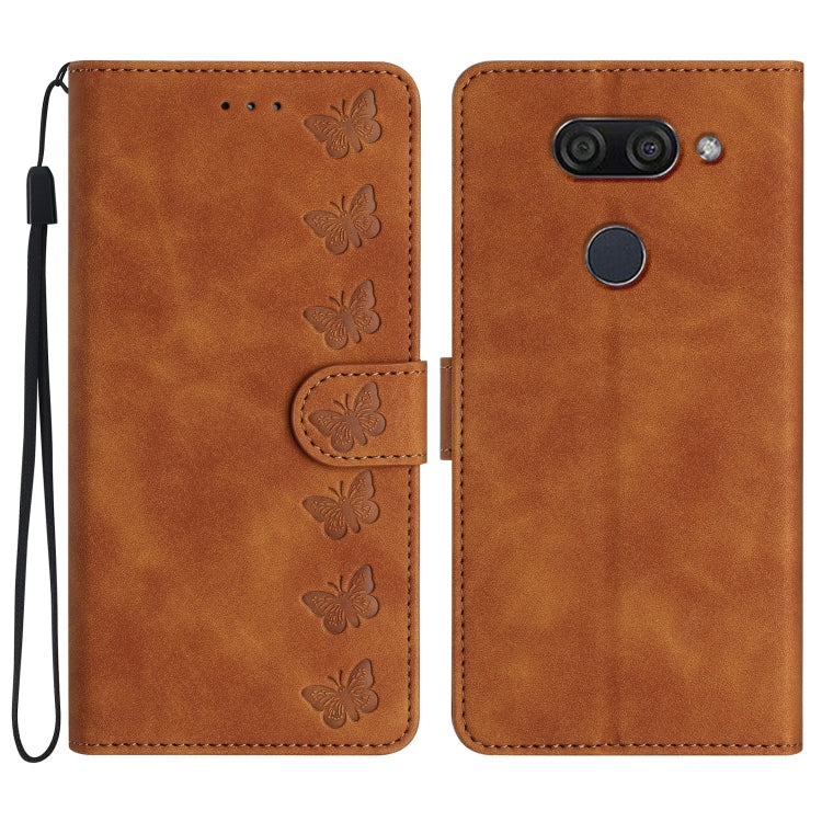 Custodia per telefono in pelle goffrata con sette farfalle, For LG K50, For LG K51S, For LG K61