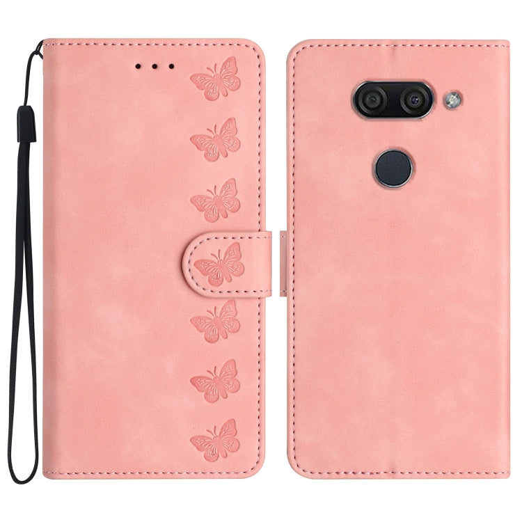 Custodia per telefono in pelle goffrata con sette farfalle, For LG K50, For LG K51S, For LG K61