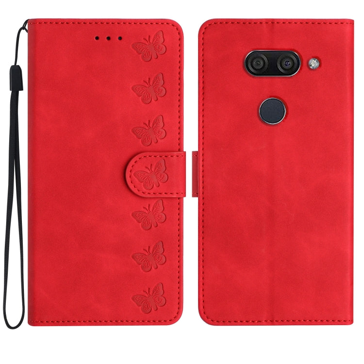 Custodia per telefono in pelle goffrata con sette farfalle, For LG K50, For LG K51S, For LG K61