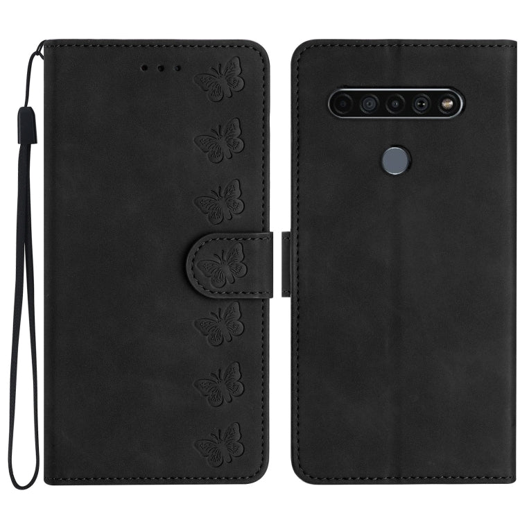 Custodia per telefono in pelle goffrata con sette farfalle, For LG K50, For LG K51S, For LG K61