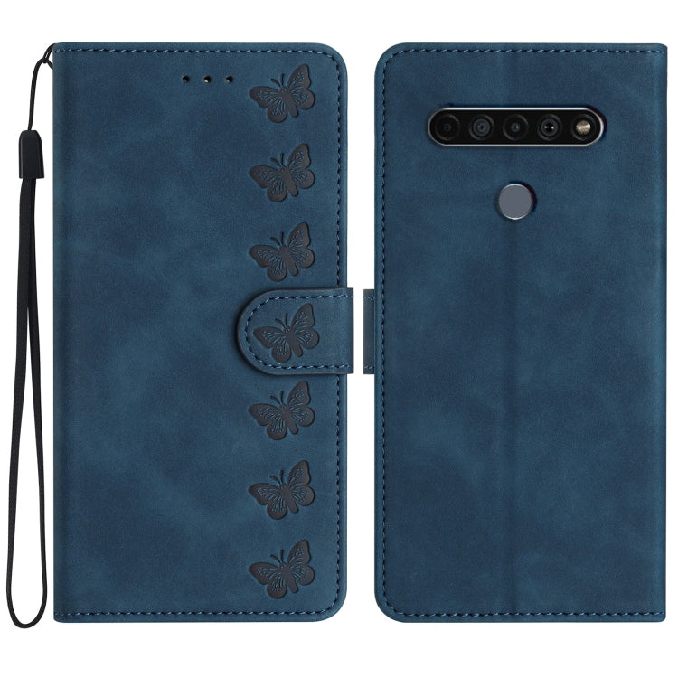 Custodia per telefono in pelle goffrata con sette farfalle, For LG K50, For LG K51S, For LG K61