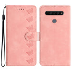 Custodia per telefono in pelle goffrata con sette farfalle, For LG K50, For LG K51S, For LG K61