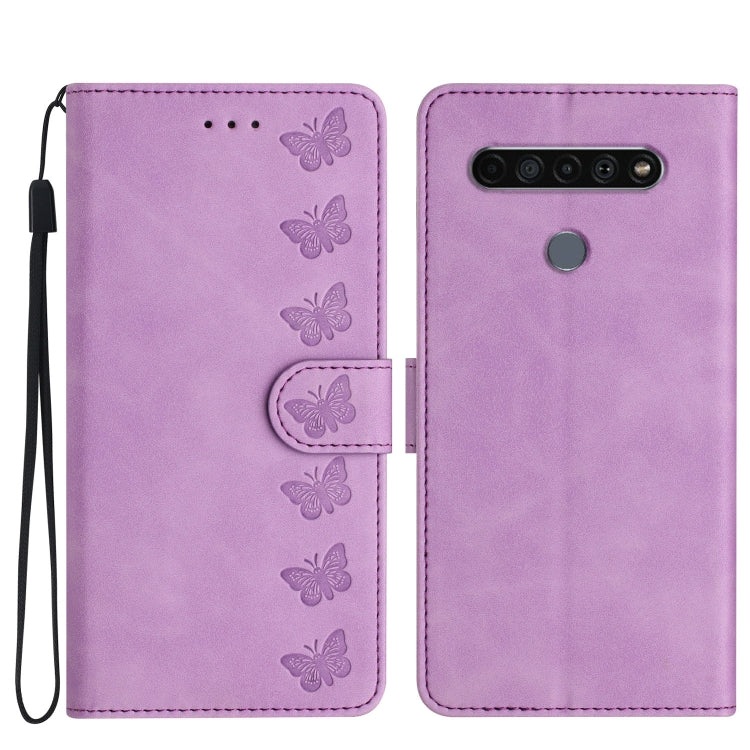 Custodia per telefono in pelle goffrata con sette farfalle, For LG K50, For LG K51S, For LG K61