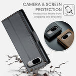 Custodia per telefono in pelle antifurto RFID CaseMe 023 con fibbia a farfalla, For Google Pixel 8, For Google Pixel 7a