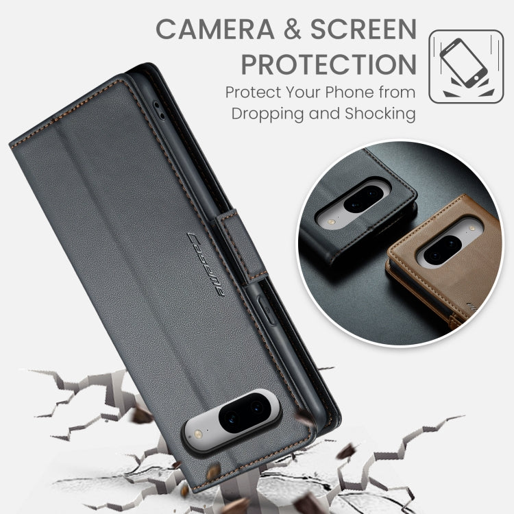 Custodia per telefono in pelle antifurto RFID CaseMe 023 con fibbia a farfalla, For Google Pixel 8, For Google Pixel 7a