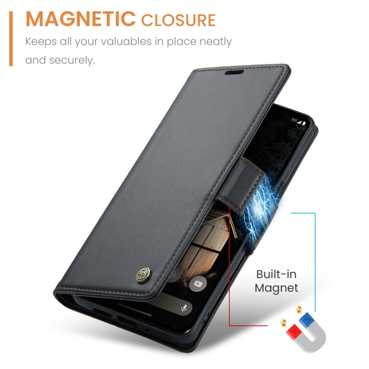 Custodia per telefono in pelle antifurto RFID CaseMe 023 con fibbia a farfalla, For Google Pixel 10 Pro XL / 9 Pro XL, For Google Pixel 10 / 10 Pro / 9, For Google Pixel 8a, For Google Pixel 8 Pro
