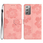 Custodia portafoglio in pelle con motivo floreale Galaxy Note
