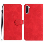 Custodia portafoglio in pelle con motivo floreale Galaxy Note