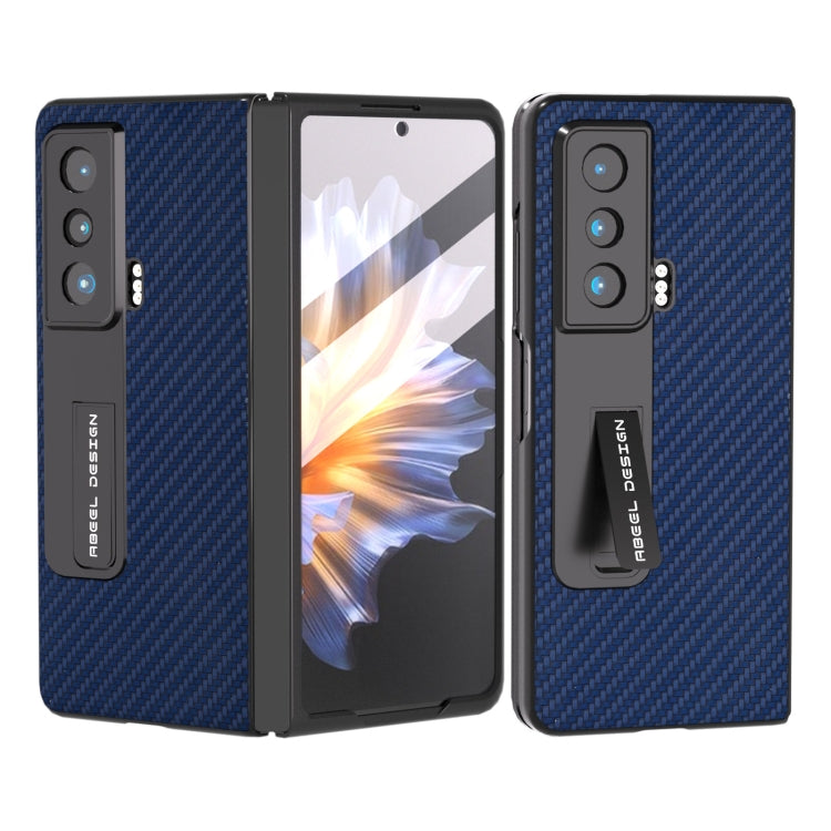 Custodia per telefono protettiva integrata in fibra di carbonio con supporto, For Honor Magic Vs