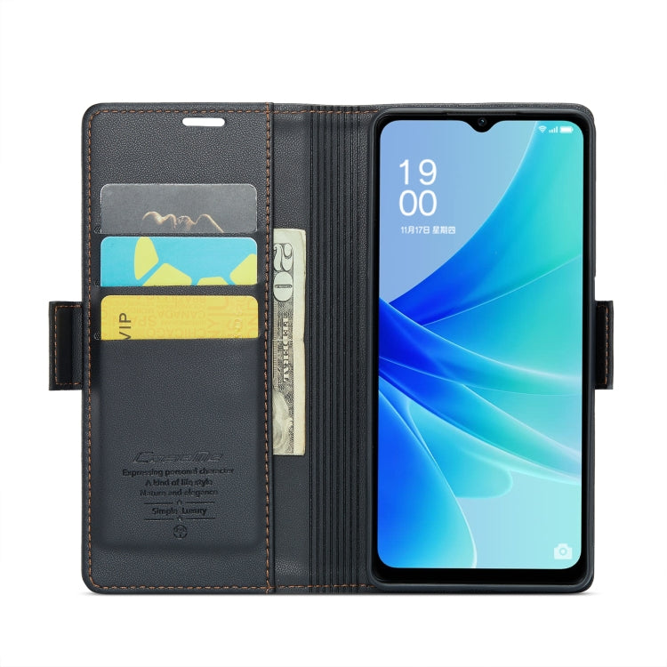 Custodia per telefono in pelle antifurto RFID CaseMe 023 con fibbia a farfalla, For OPPO A57 4G Global/A57s 4G Global, For OPPO Reno8 T 4G, For OPPO Reno10 5G Global／Reno10 Pro Global, For OPPO A77 4G Global / A57e 4G