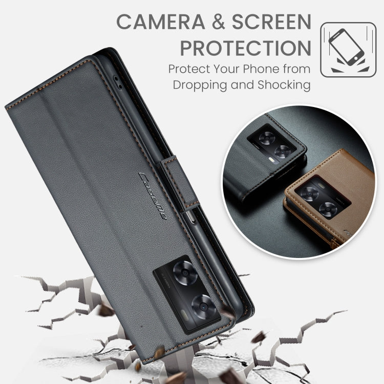 Custodia per telefono in pelle antifurto RFID CaseMe 023 con fibbia a farfalla, For OPPO A57 4G Global/A57s 4G Global, For OPPO Reno8 T 4G, For OPPO Reno10 5G Global／Reno10 Pro Global, For OPPO A77 4G Global / A57e 4G