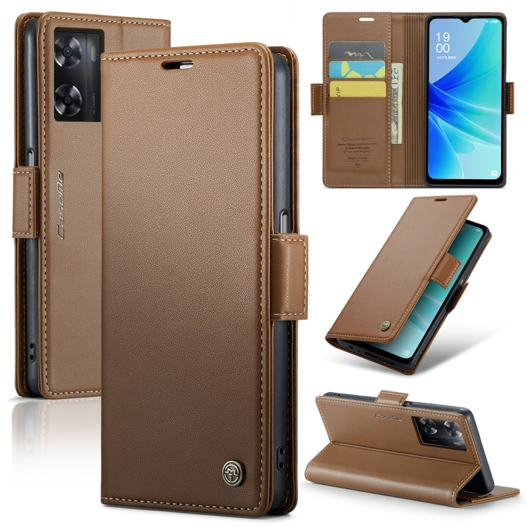 Custodia per telefono in pelle antifurto RFID CaseMe 023 con fibbia a farfalla, For OPPO A57 4G Global/A57s 4G Global, For OPPO Reno8 T 4G, For OPPO Reno10 5G Global／Reno10 Pro Global, For OPPO A77 4G Global / A57e 4G