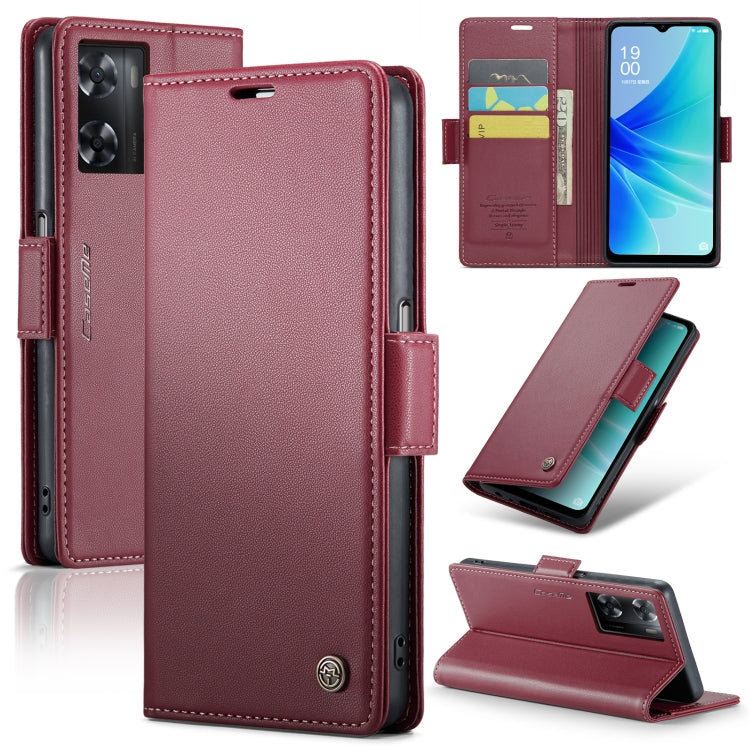 Custodia per telefono in pelle antifurto RFID CaseMe 023 con fibbia a farfalla, For OPPO A57 4G Global/A57s 4G Global, For OPPO Reno8 T 4G, For OPPO Reno10 5G Global／Reno10 Pro Global, For OPPO A77 4G Global / A57e 4G