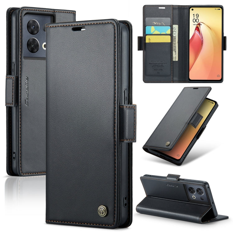 Custodia per telefono in pelle antifurto RFID CaseMe 023 con fibbia a farfalla, For OPPO A78 4G, For OPPO A77s, For OPPO Reno8 Pro 5G Global, For OPPO Reno7 Z Global/Reno7 Lite Global