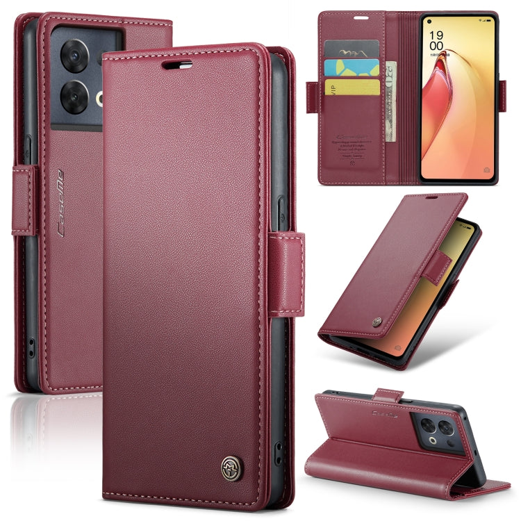Custodia per telefono in pelle antifurto RFID CaseMe 023 con fibbia a farfalla, For OPPO A78 4G, For OPPO A77s, For OPPO Reno8 Pro 5G Global, For OPPO Reno7 Z Global/Reno7 Lite Global