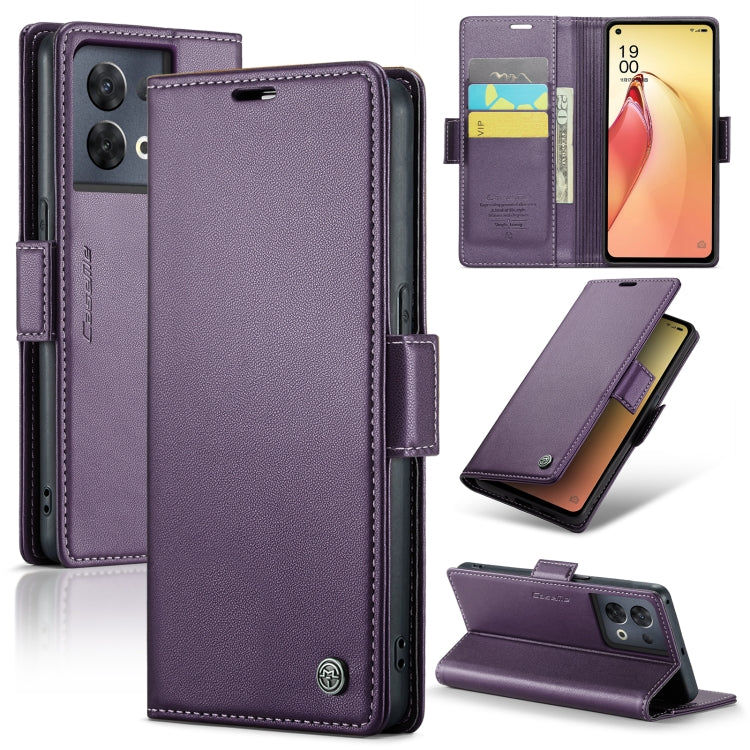 Custodia per telefono in pelle antifurto RFID CaseMe 023 con fibbia a farfalla, For OPPO A78 4G, For OPPO A77s, For OPPO Reno8 Pro 5G Global, For OPPO Reno7 Z Global/Reno7 Lite Global