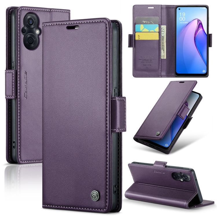 Custodia per telefono in pelle antifurto RFID CaseMe 023 con fibbia a farfalla, For OPPO A78 4G, For OPPO A77s, For OPPO Reno8 Pro 5G Global, For OPPO Reno7 Z Global/Reno7 Lite Global