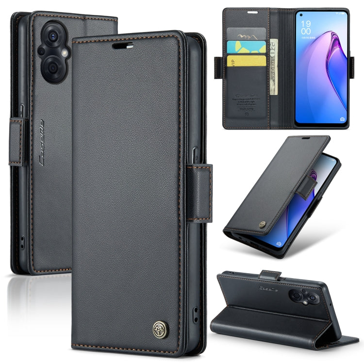 Custodia per telefono in pelle antifurto RFID CaseMe 023 con fibbia a farfalla, For OPPO Reno8 Lite Global, For OPPO F21 Pro 5G Globa/Reno8 Z Global, For OPPO Reno7 4G Indonesia/F21 Pro 4G/Reno8 4G, For OPPO Reno8 T 5G/A1 Pro 5G
