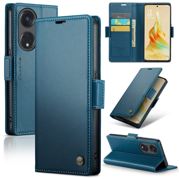 Custodia per telefono in pelle antifurto RFID CaseMe 023 con fibbia a farfalla, For OPPO Reno8 Lite Global, For OPPO F21 Pro 5G Globa/Reno8 Z Global, For OPPO Reno7 4G Indonesia/F21 Pro 4G/Reno8 4G, For OPPO Reno8 T 5G/A1 Pro 5G