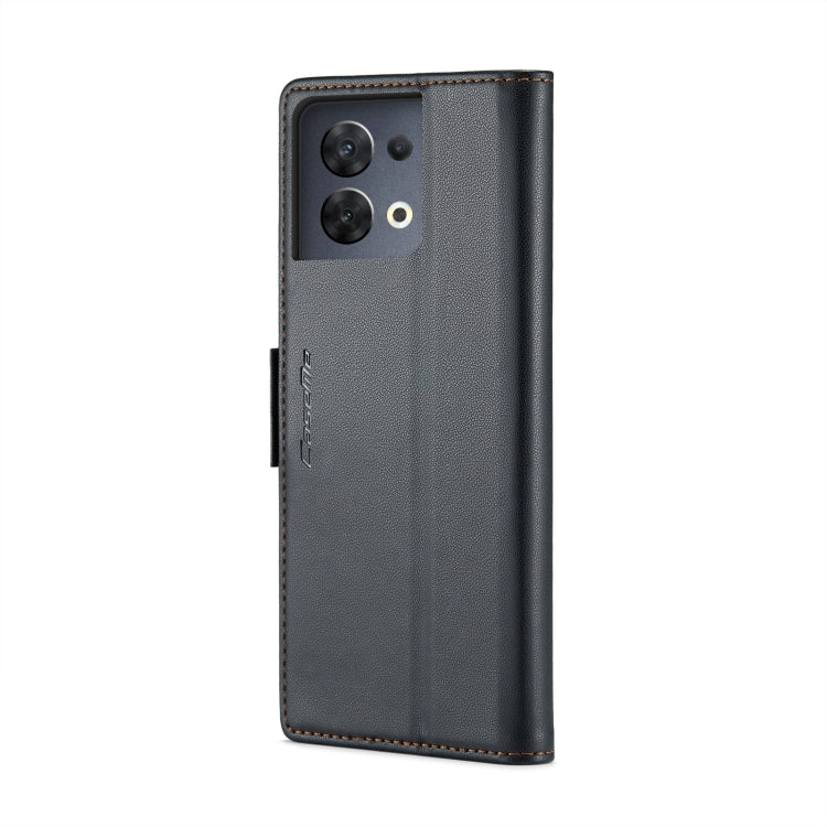Custodia per telefono in pelle antifurto RFID CaseMe 023 con fibbia a farfalla, For OPPO Reno8 5G Global, For OPPO A96 4G Global/A36 4G/K10 4G/A76 4G