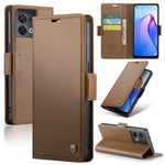 Custodia per telefono in pelle antifurto RFID CaseMe 023 con fibbia a farfalla, For OPPO Reno8 5G Global, For OPPO A96 4G Global/A36 4G/K10 4G/A76 4G