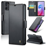 Custodia per telefono in pelle antifurto RFID CaseMe 023 con fibbia a farfalla, For OPPO Reno8 5G Global, For OPPO A96 4G Global/A36 4G/K10 4G/A76 4G